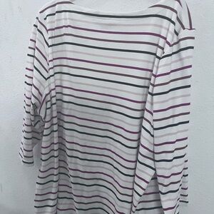 Women's Striped Top Shirt Multi Color 3X